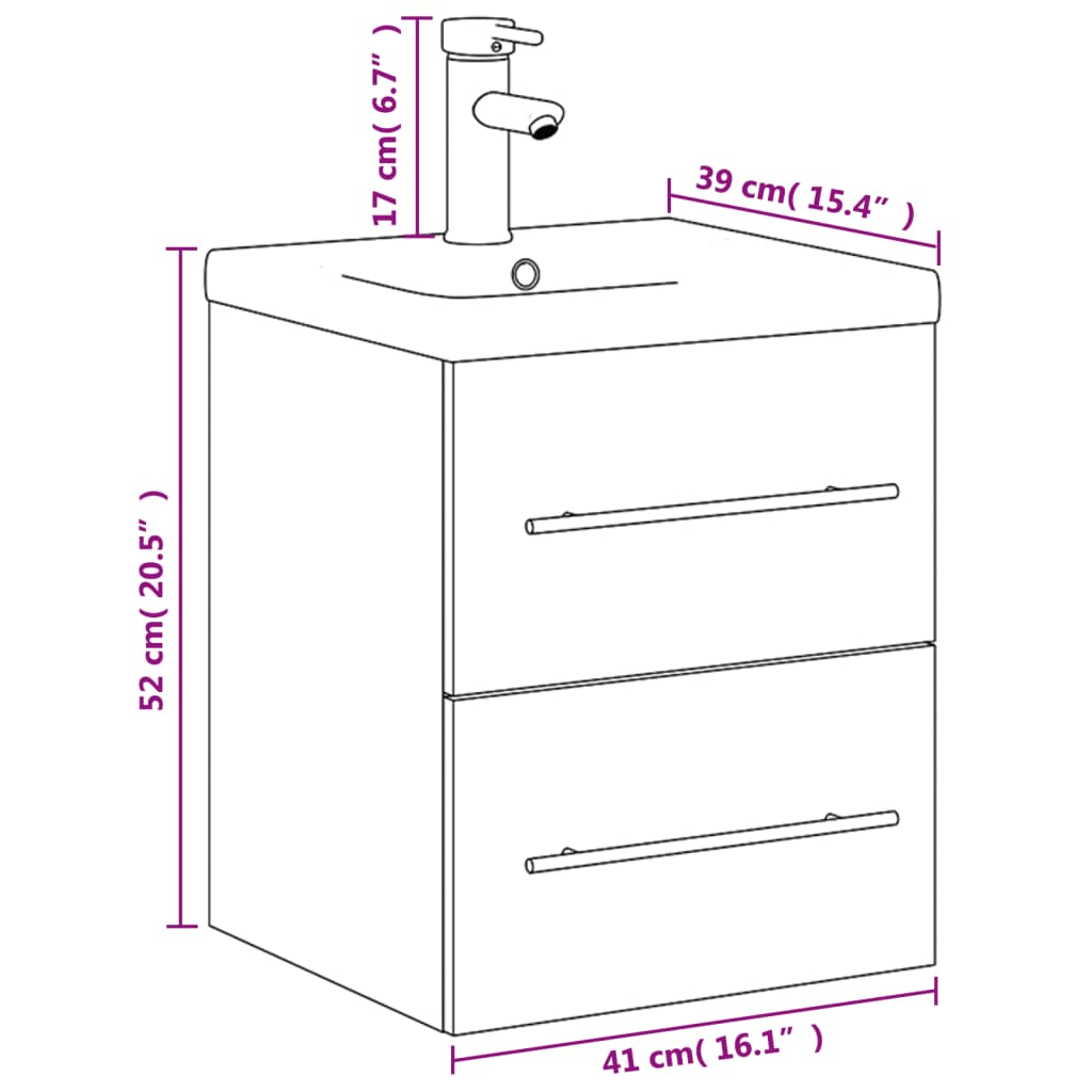 Armoire lavabo de salle de bain avec bassin intégré blanc - XIOS