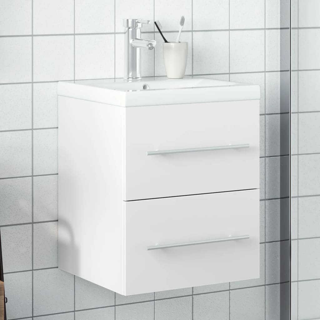 Armoire lavabo de salle de bain avec bassin intégré blanc - XIOS