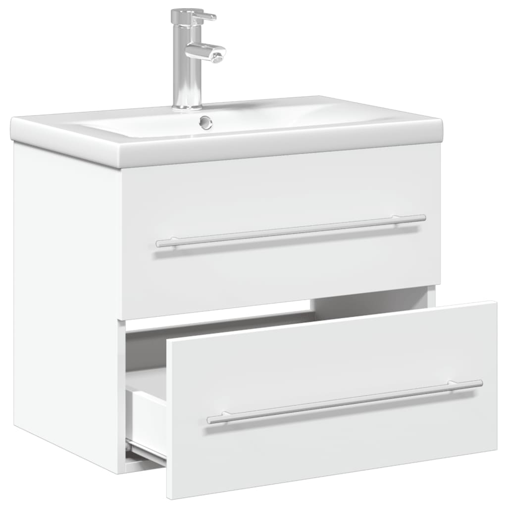 Armoire lavabo de salle de bain avec bassin intégré blanc - XIOS