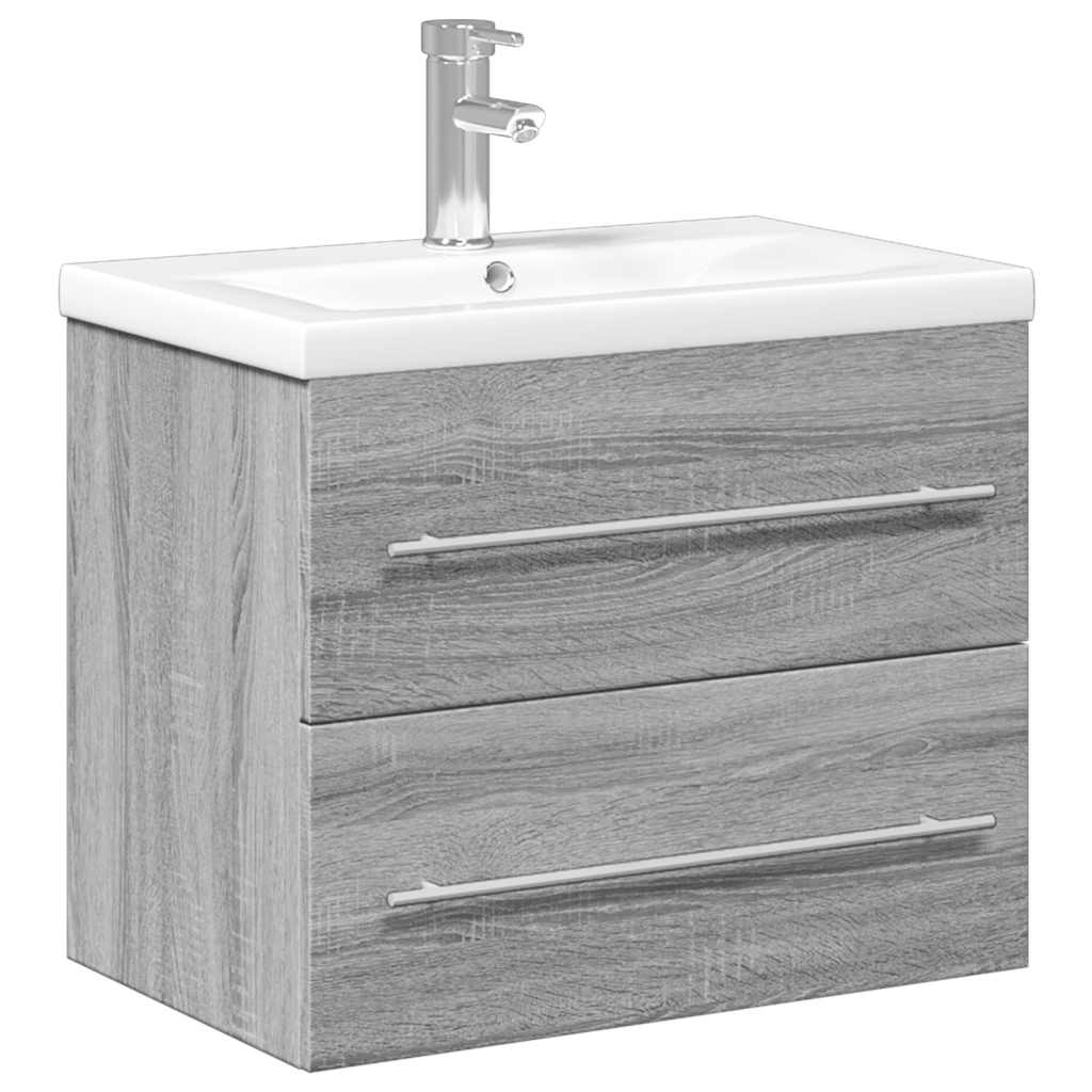 Armoire lavabo de salle de bain avec bassin intégré sonoma gris - XIOS