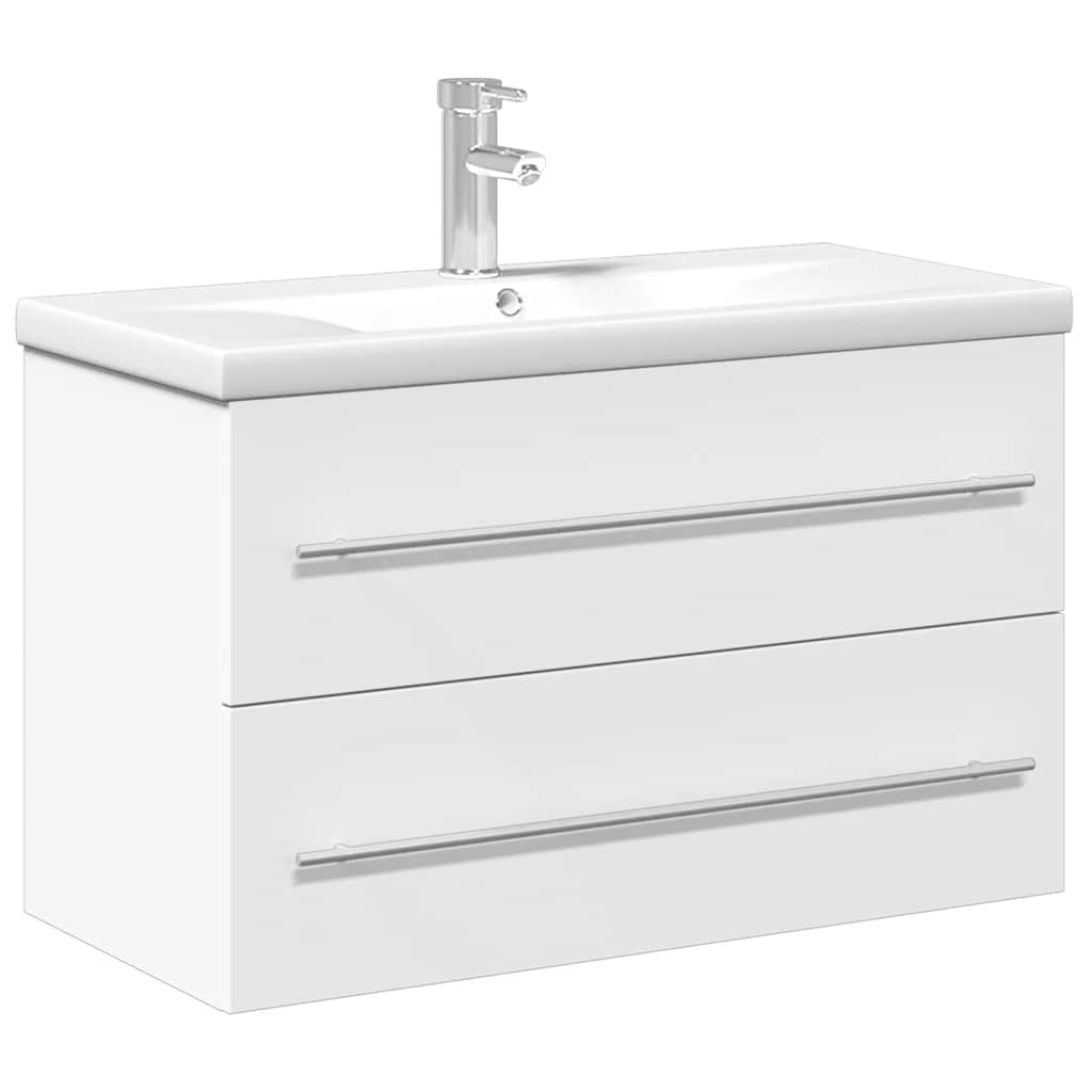 Armoire lavabo de salle de bain avec bassin intégré blanc - XIOS