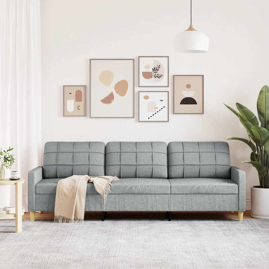 Canapé à 3 places Gris clair 210 cm Tissu - XIOS