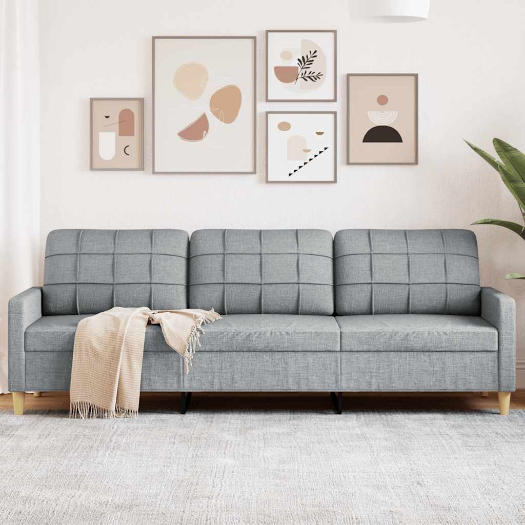 Canapé à 3 places Gris clair 210 cm Tissu - XIOS