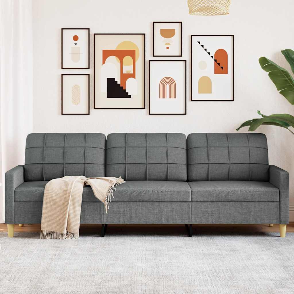 Canapé à 3 places Gris foncé 210 cm Tissu - XIOS