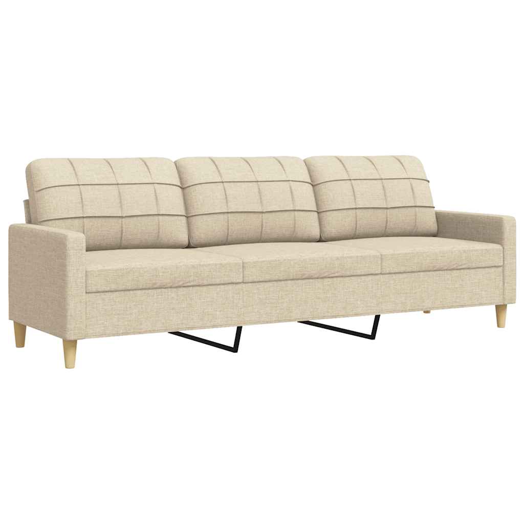 Canapé à 3 places Crème 210 cm Tissu - XIOS