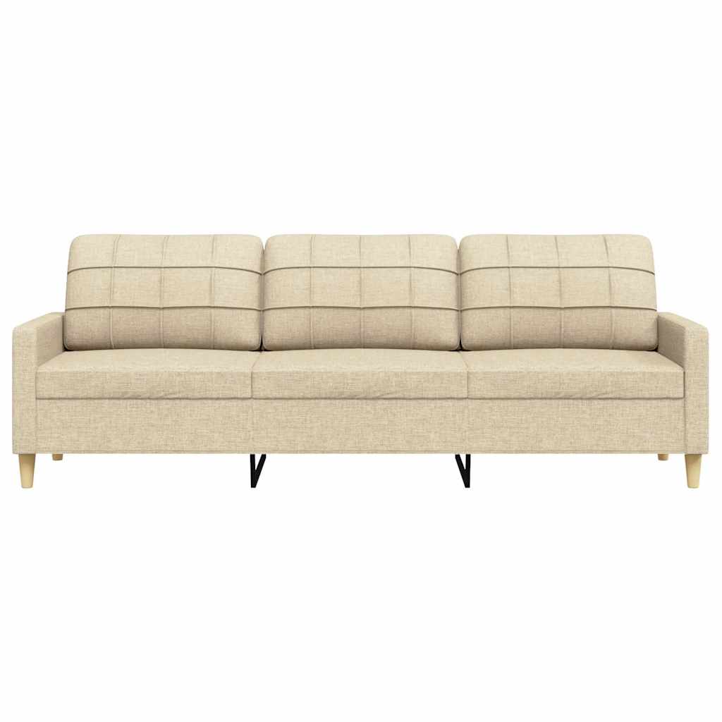 Canapé à 3 places Crème 210 cm Tissu
