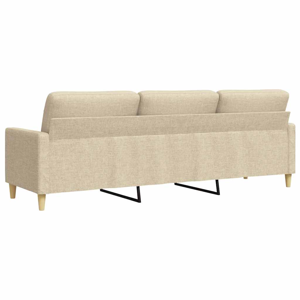 Canapé à 3 places Crème 210 cm Tissu - XIOS