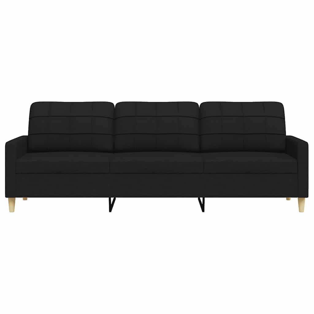 Canapé à 3 places Noir 210 cm Tissu - XIOS