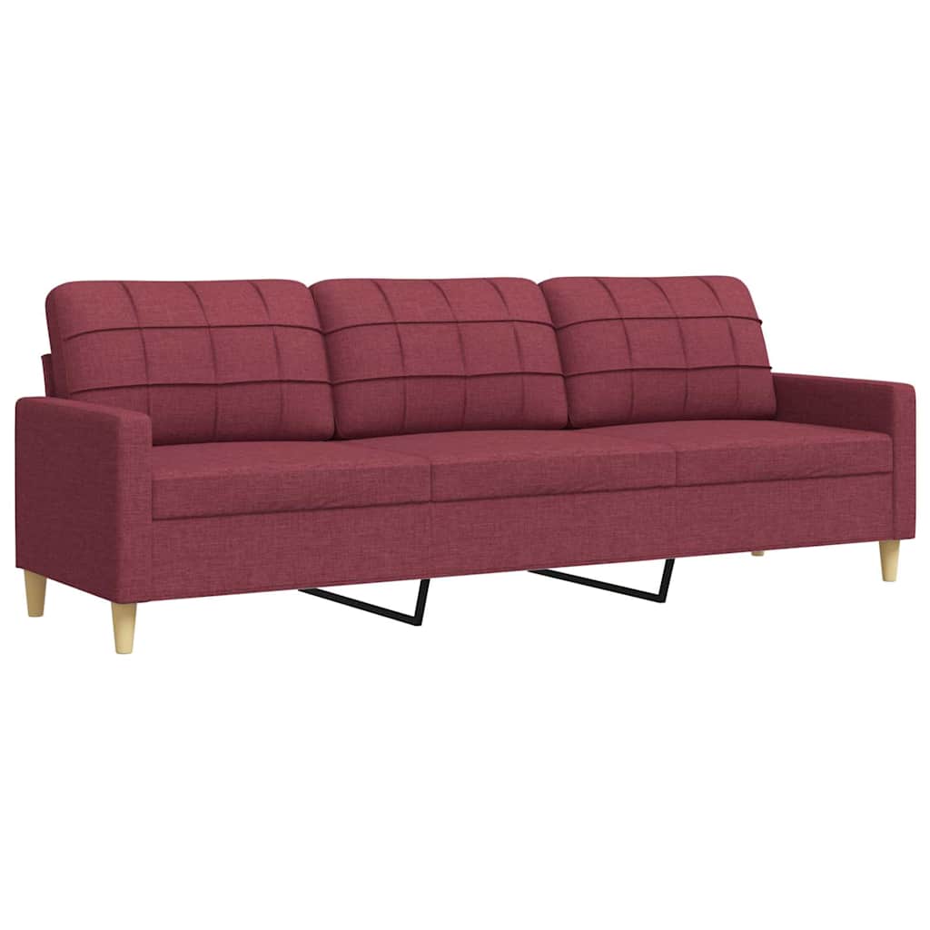 Canapé à 3 places Rouge bordeaux 210 cm Tissu - XIOS