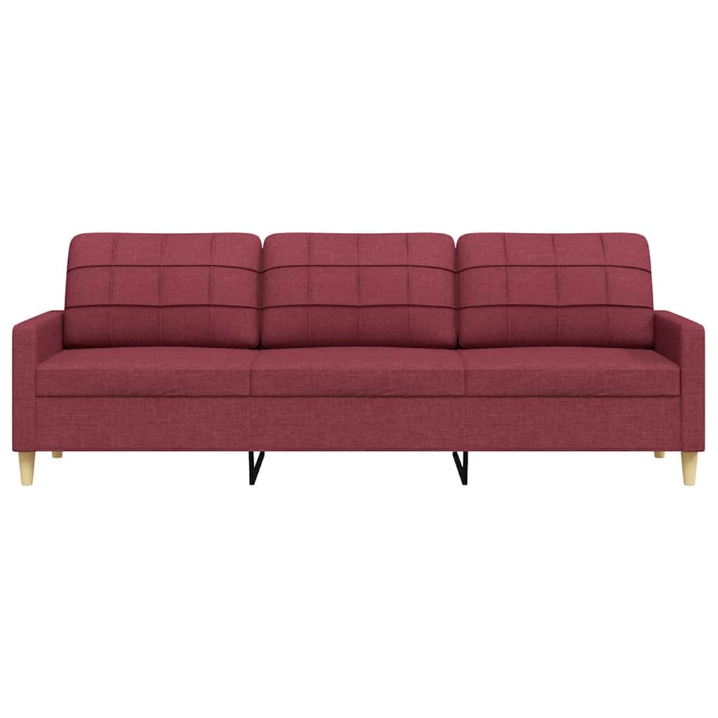 Canapé à 3 places Rouge bordeaux 210 cm Tissu - XIOS