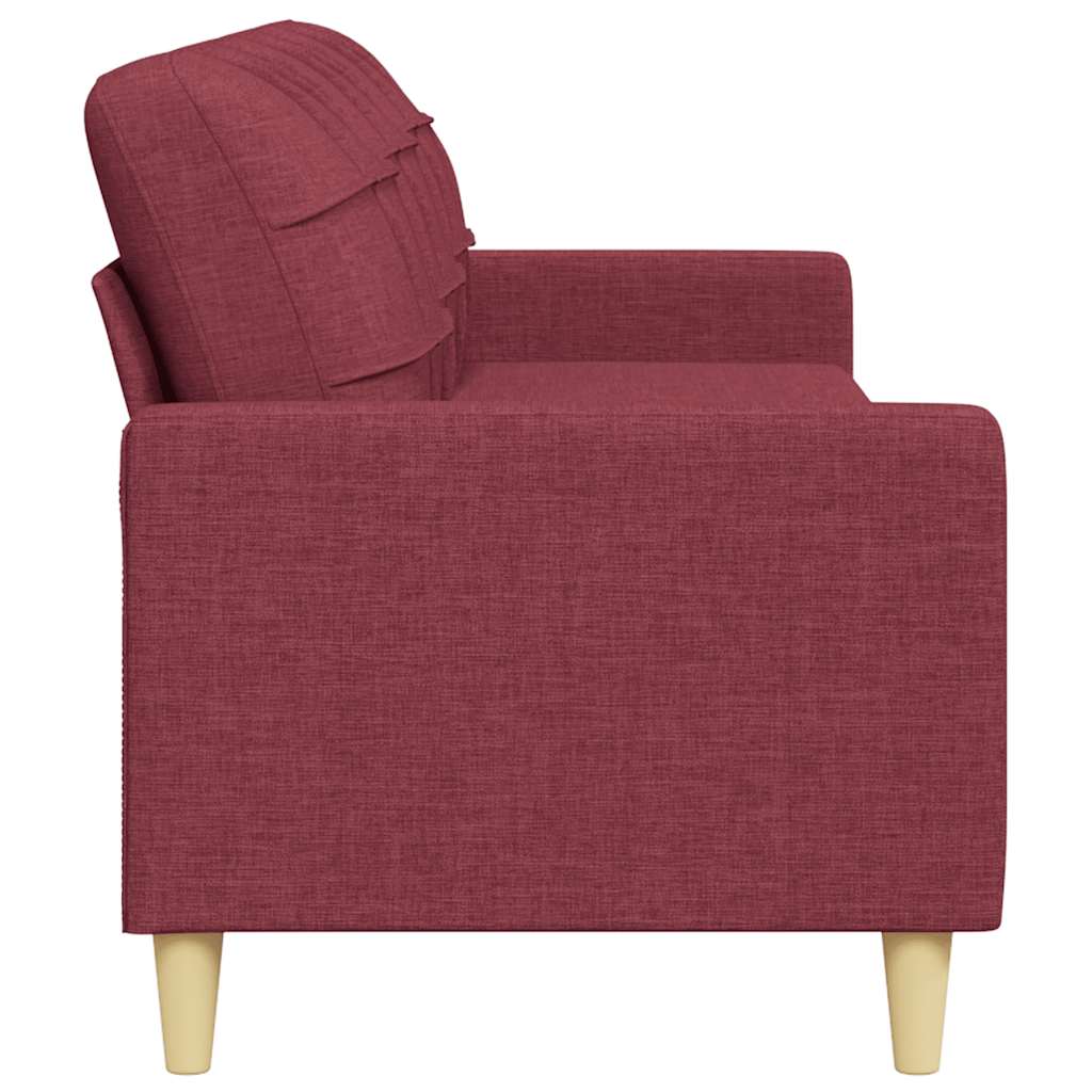 Canapé à 3 places Rouge bordeaux 210 cm Tissu - XIOS