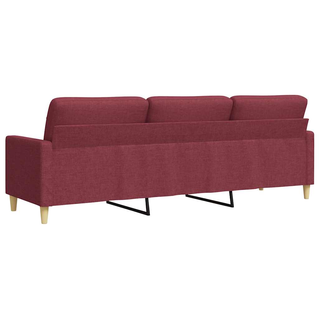 Canapé à 3 places Rouge bordeaux 210 cm Tissu - XIOS