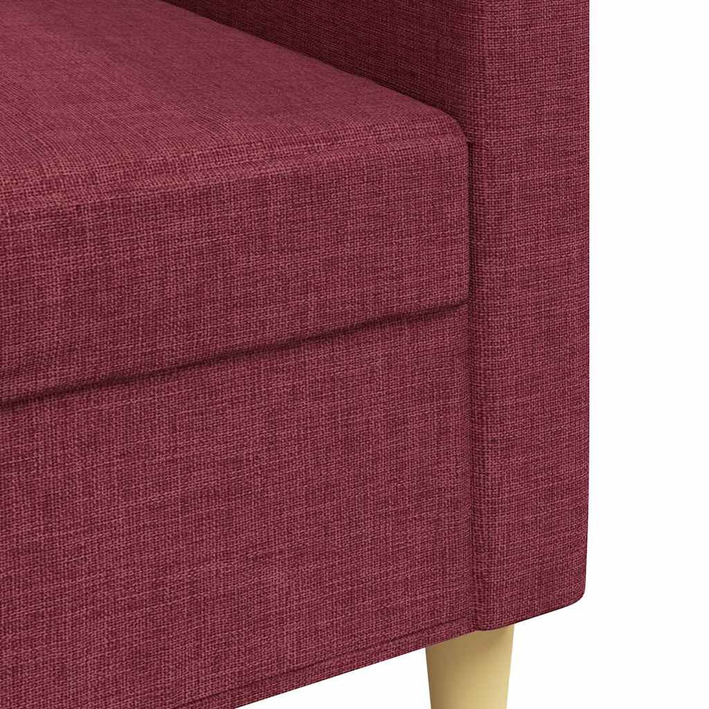 Canapé à 3 places Rouge bordeaux 210 cm Tissu - XIOS