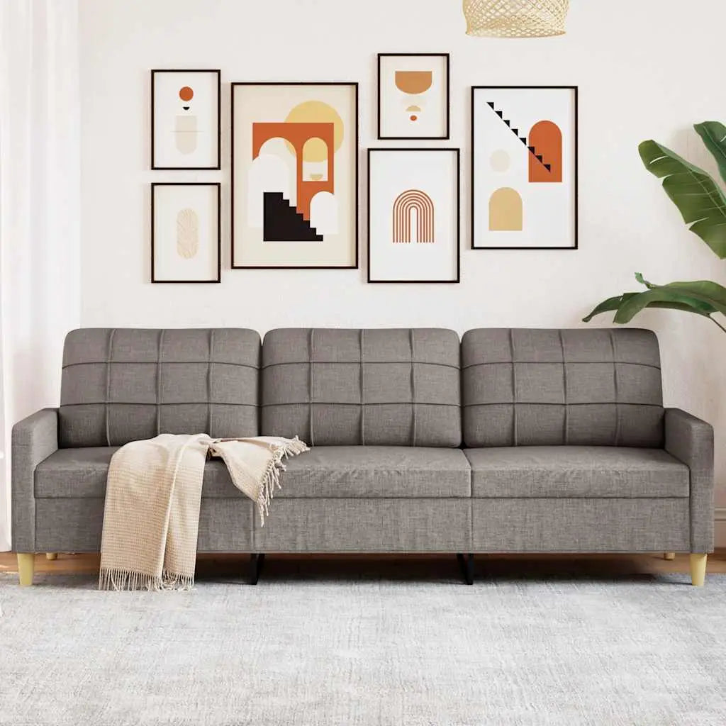Canapé à 3 places Taupe 210 cm Tissu - XIOS