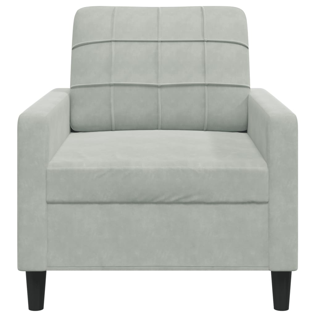 Fauteuil Gris clair 60 cm Velours - XIOS