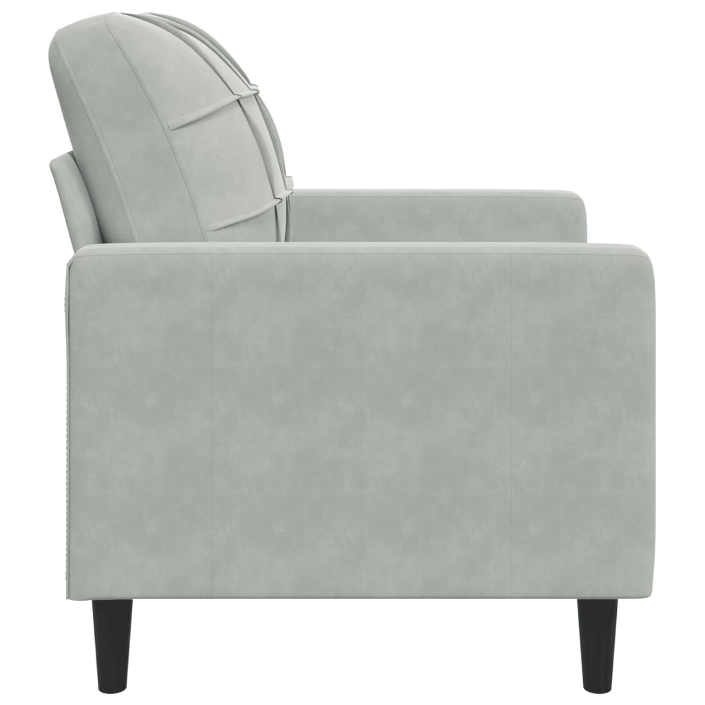 Fauteuil Gris clair 60 cm Velours - XIOS