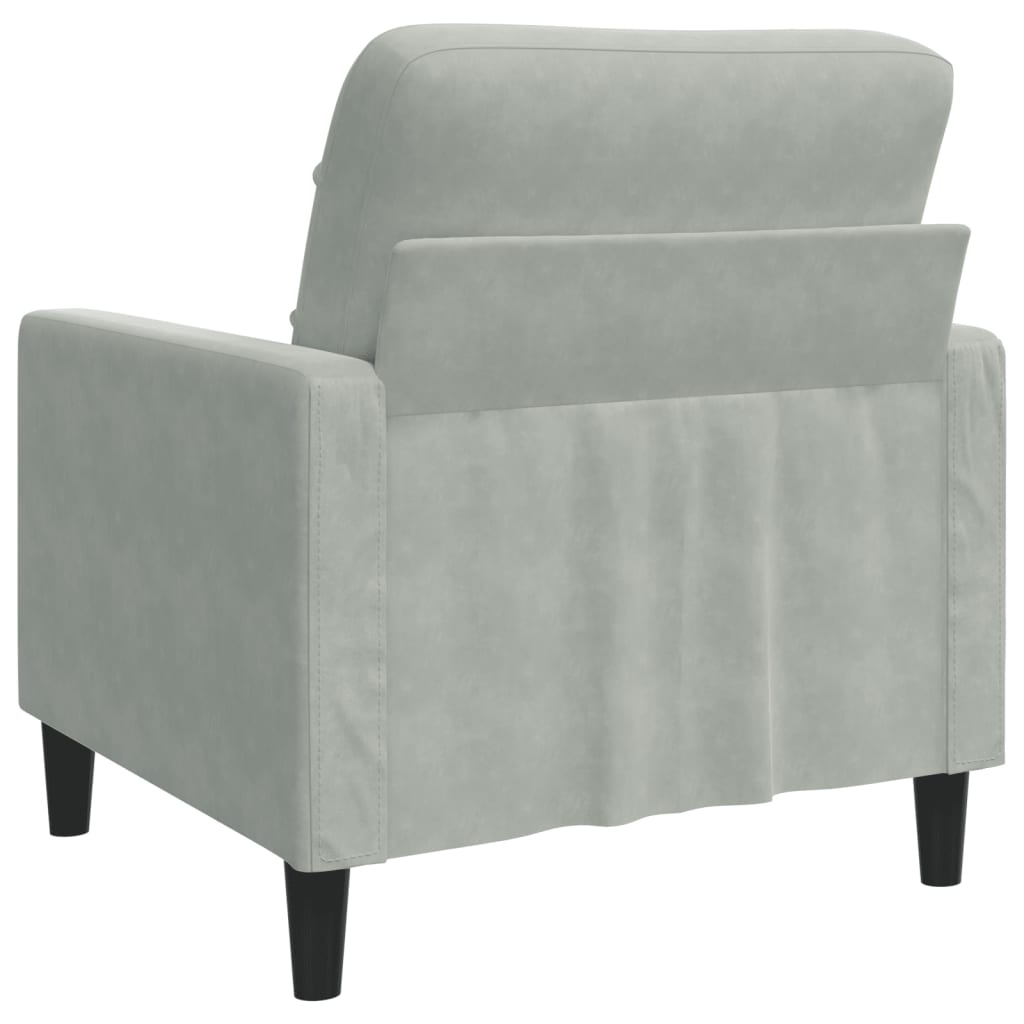 Fauteuil Gris clair 60 cm Velours - XIOS