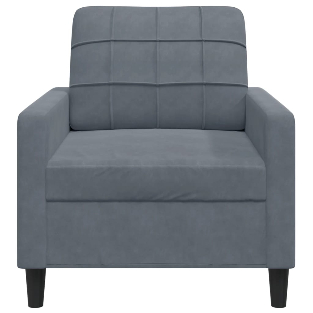 Fauteuil Gris foncé 60 cm Velours - XIOS