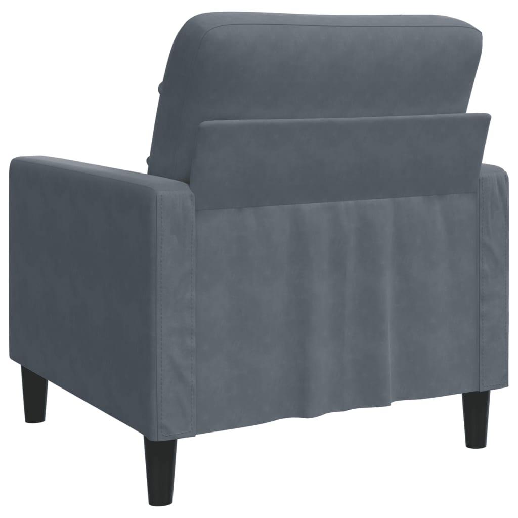 Fauteuil Gris foncé 60 cm Velours - XIOS