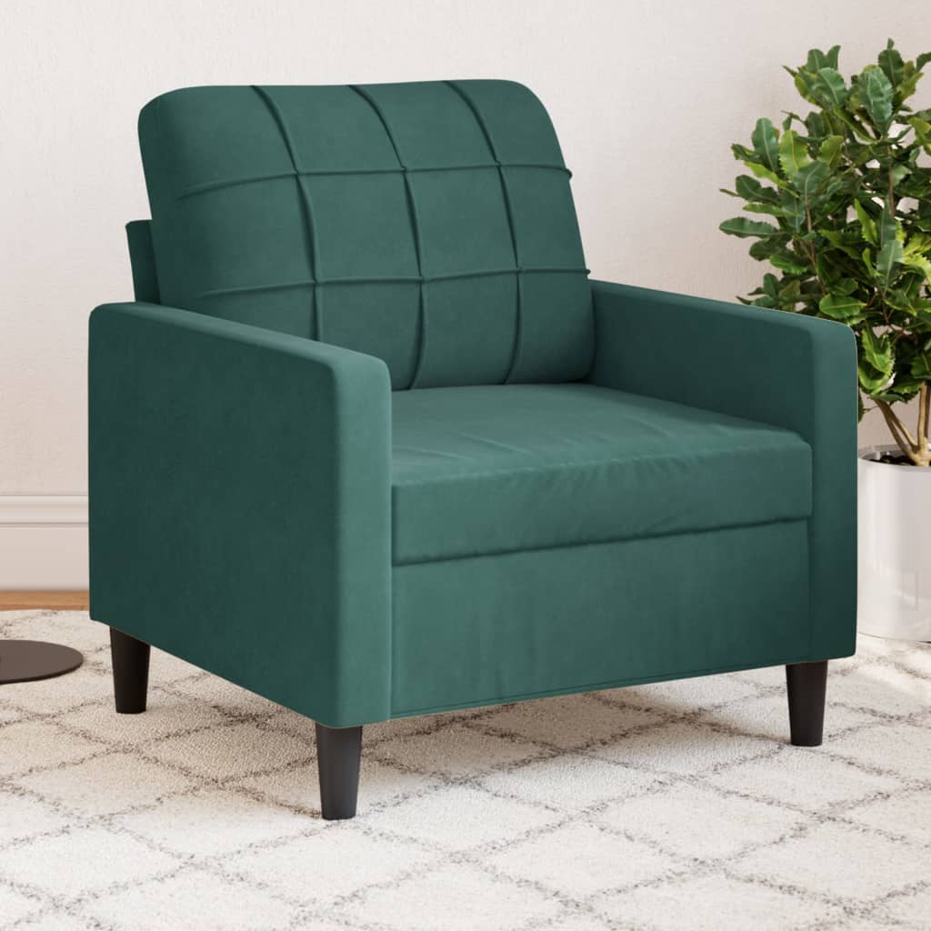 Fauteuil Vert foncé 60 cm Velours - XIOS
