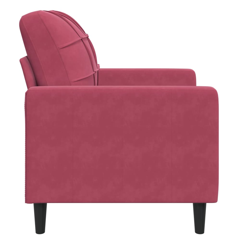 Fauteuil Rouge bordeaux 60 cm Velours - XIOS