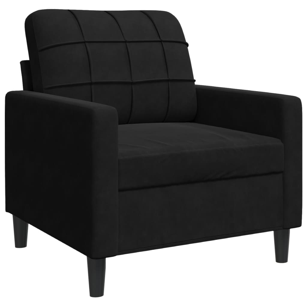 Fauteuil Noir 60 cm Velours - XIOS