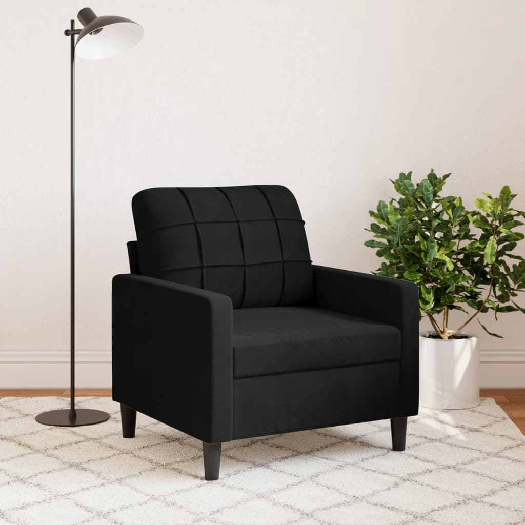 Fauteuil Noir 60 cm Velours - XIOS