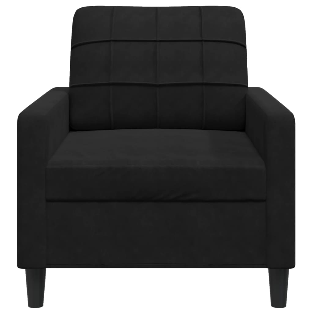 Fauteuil Noir 60 cm Velours - XIOS
