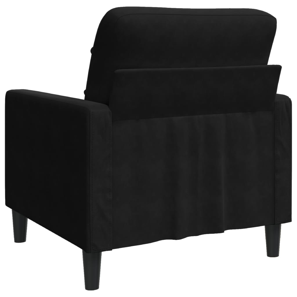 Fauteuil Noir 60 cm Velours - XIOS