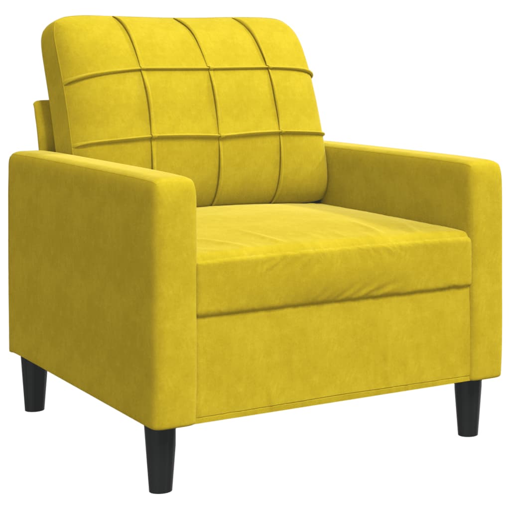 Fauteuil Jaune 60 cm Velours - XIOS
