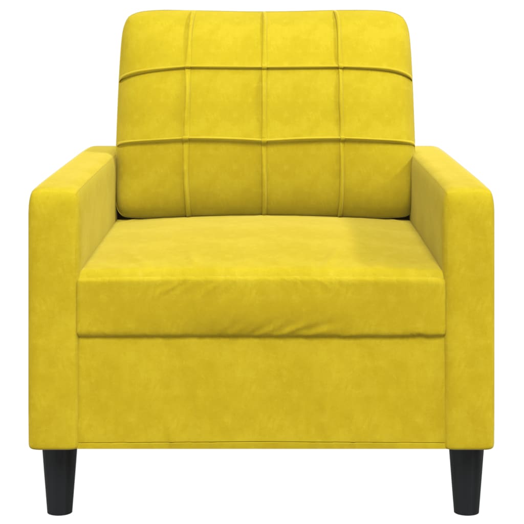 Fauteuil Jaune 60 cm Velours - XIOS