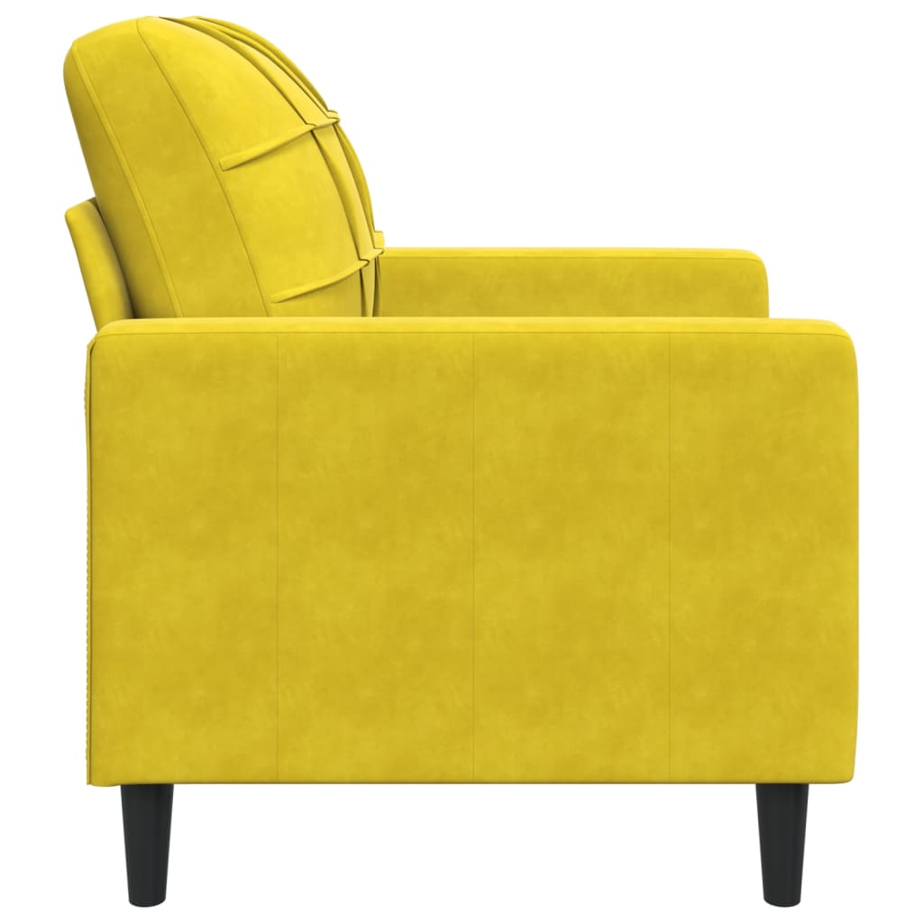 Fauteuil Jaune 60 cm Velours - XIOS