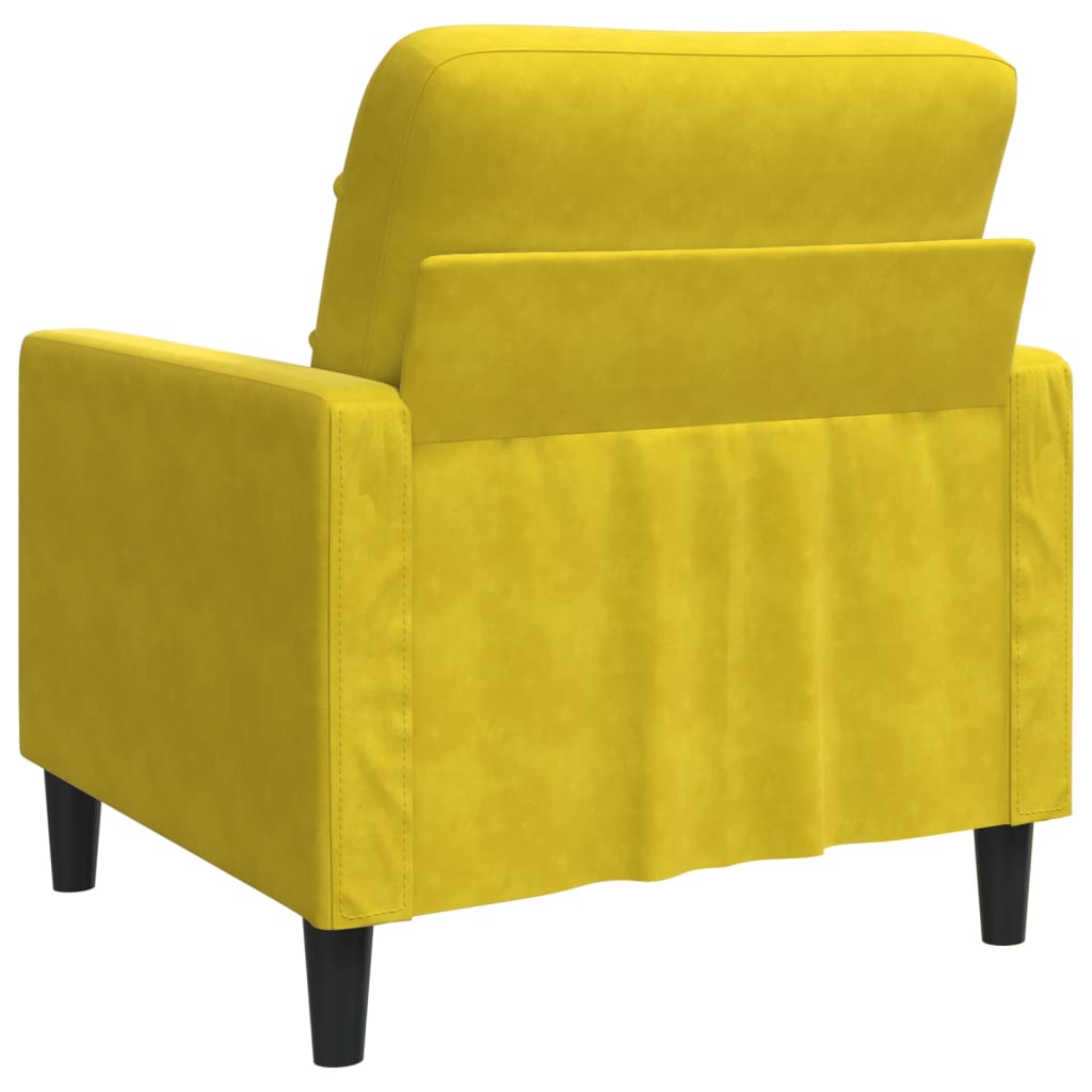 Fauteuil Jaune 60 cm Velours - XIOS