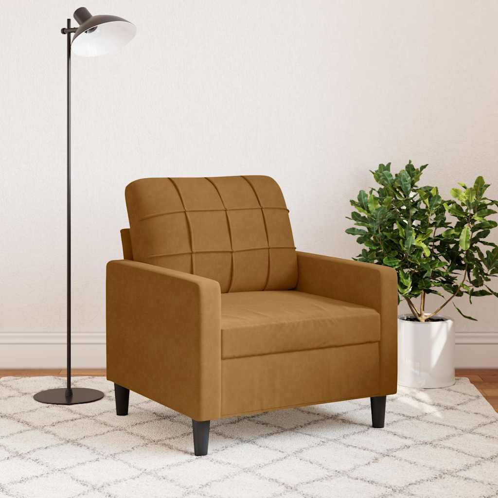 Fauteuil Marron 60 cm Velours - XIOS