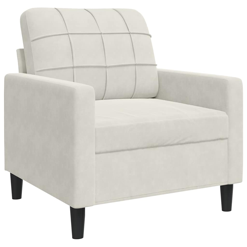 Fauteuil Crème 60 cm Velours - XIOS