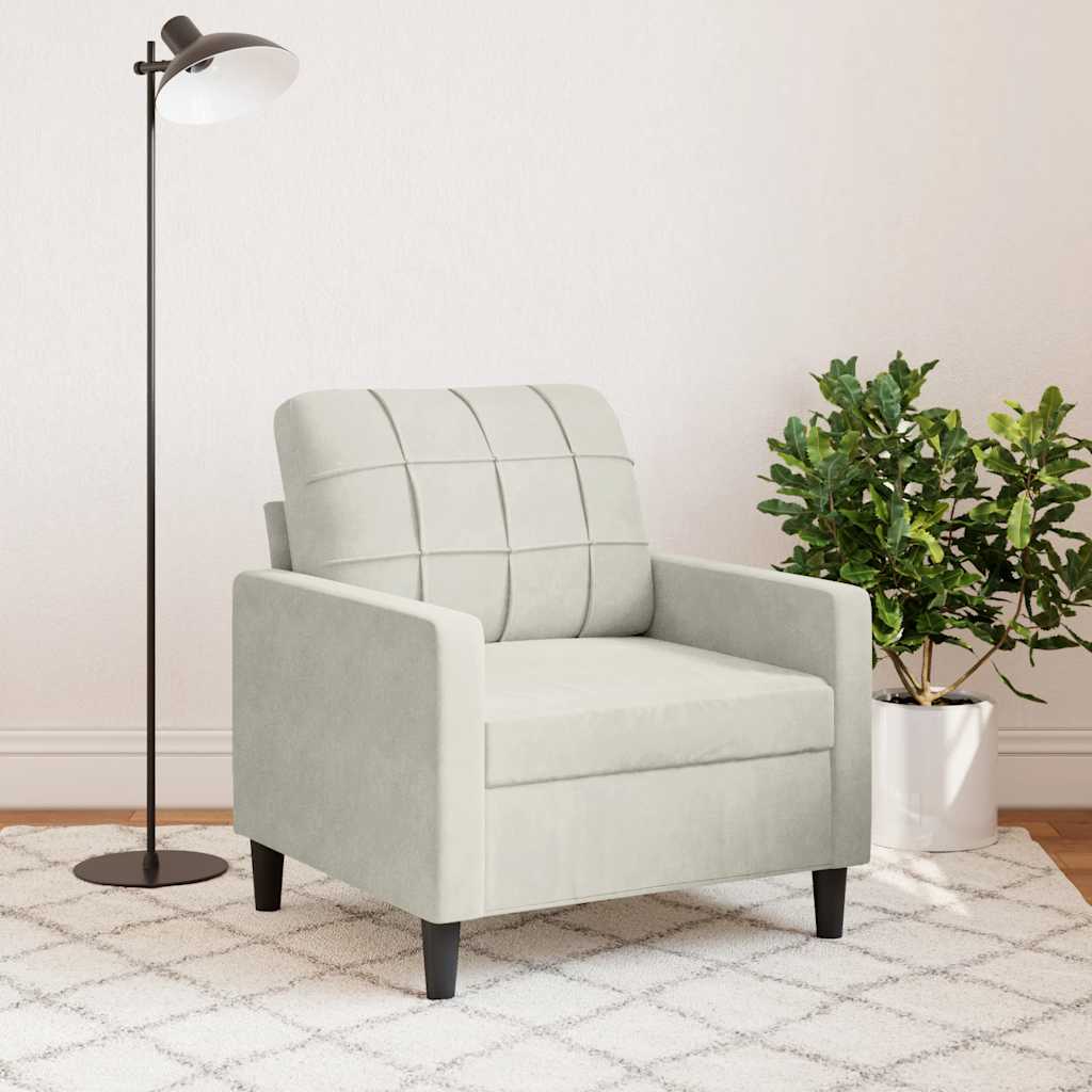 Fauteuil Crème 60 cm Velours - XIOS