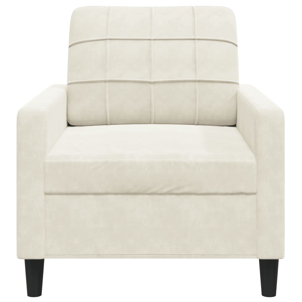 Fauteuil Crème 60 cm Velours - XIOS