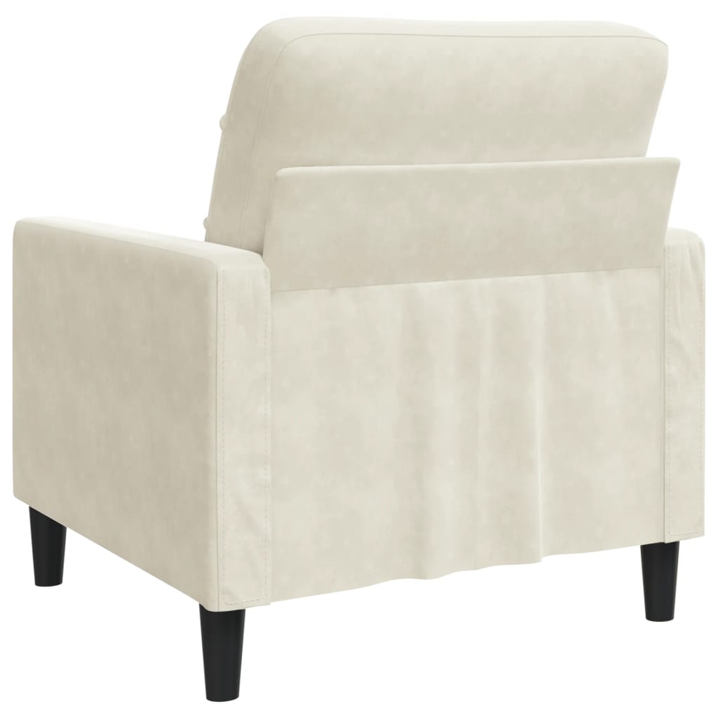 Fauteuil Crème 60 cm Velours - XIOS