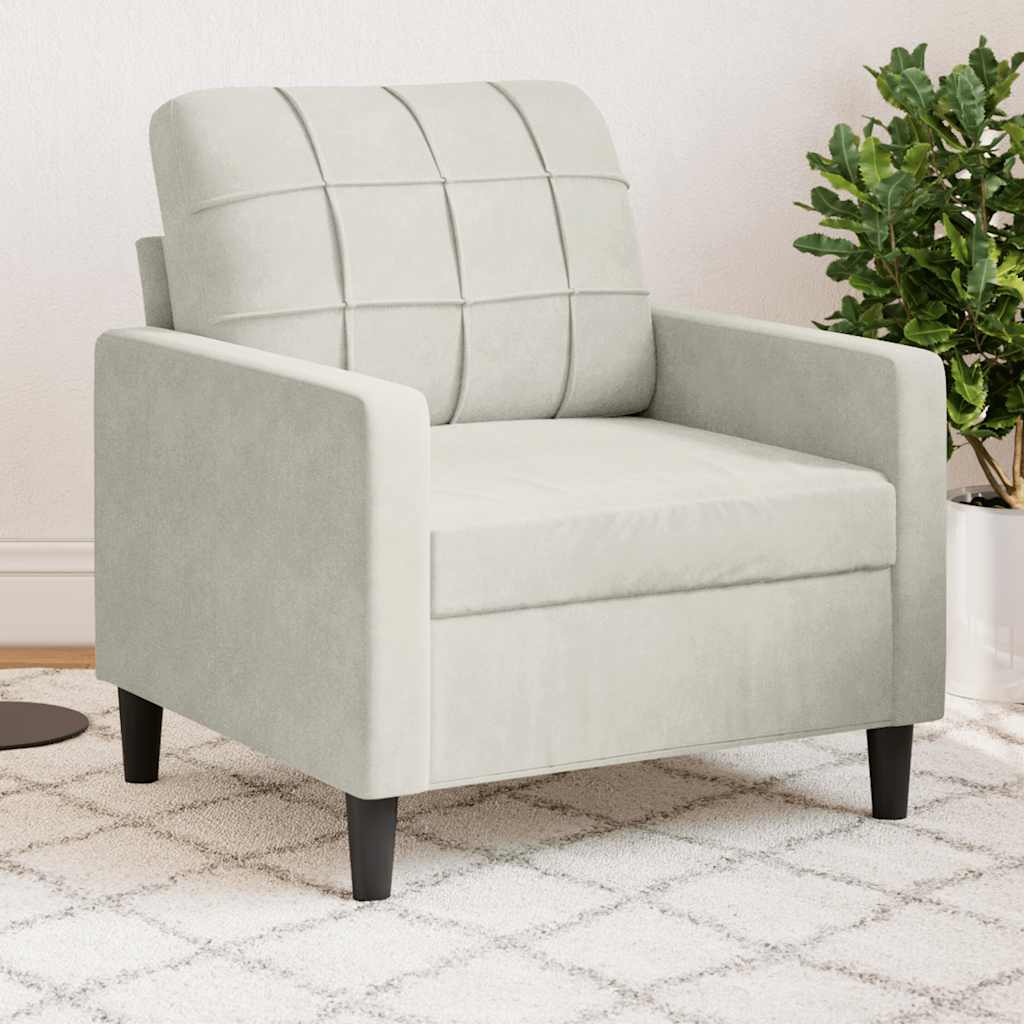 Fauteuil Crème 60 cm Velours - XIOS