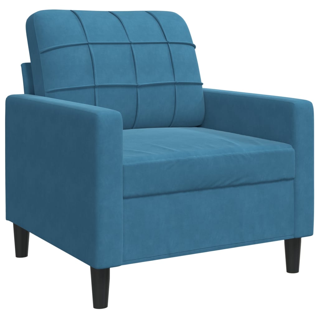 Fauteuil Bleu 60 cm Velours - XIOS
