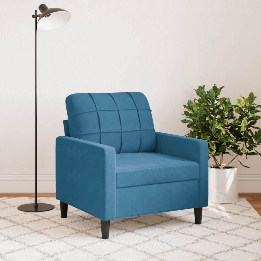 Fauteuil Bleu 60 cm Velours - XIOS
