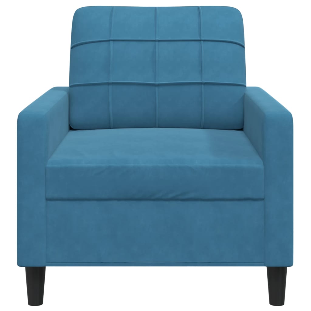Fauteuil Bleu 60 cm Velours - XIOS