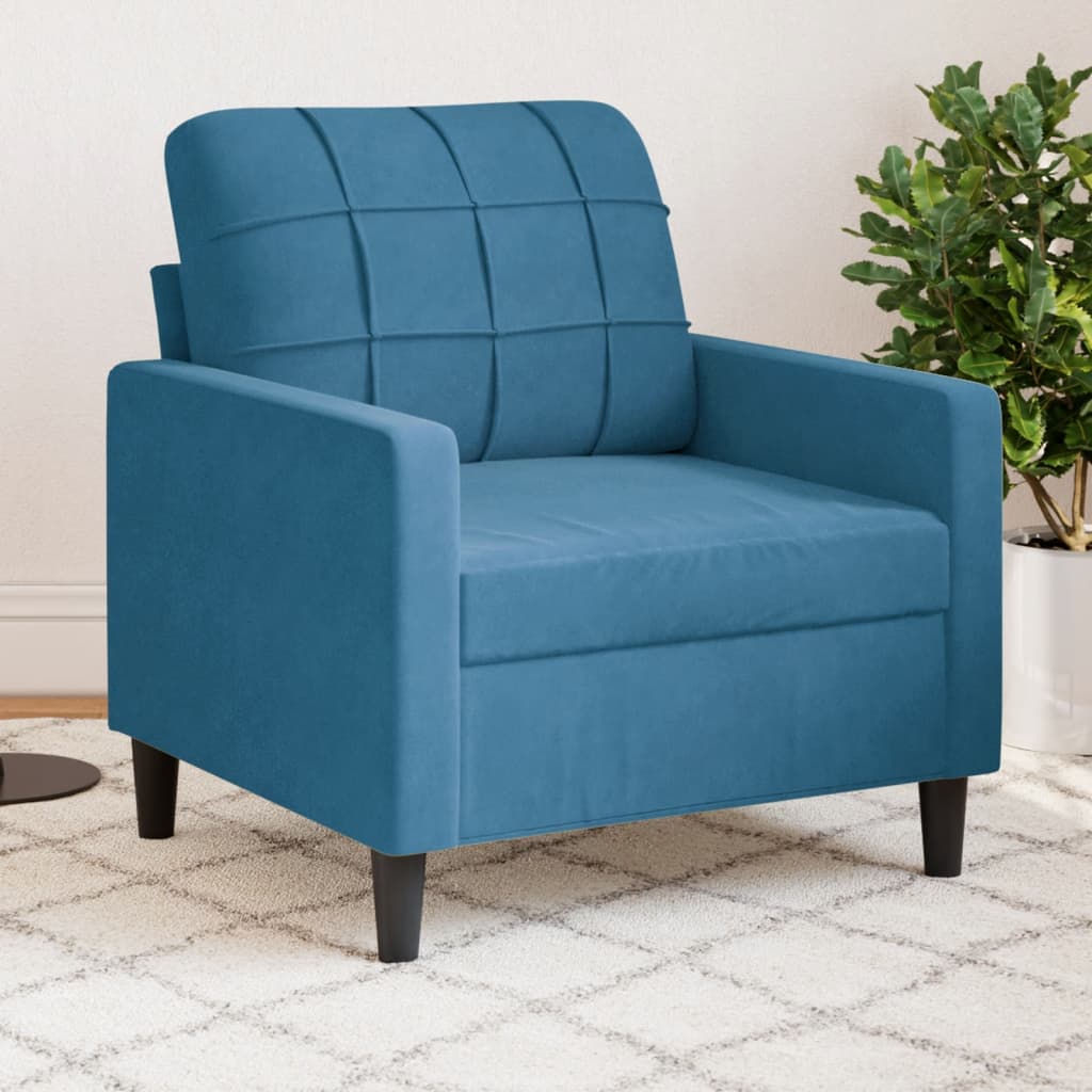 Fauteuil Bleu 60 cm Velours - XIOS