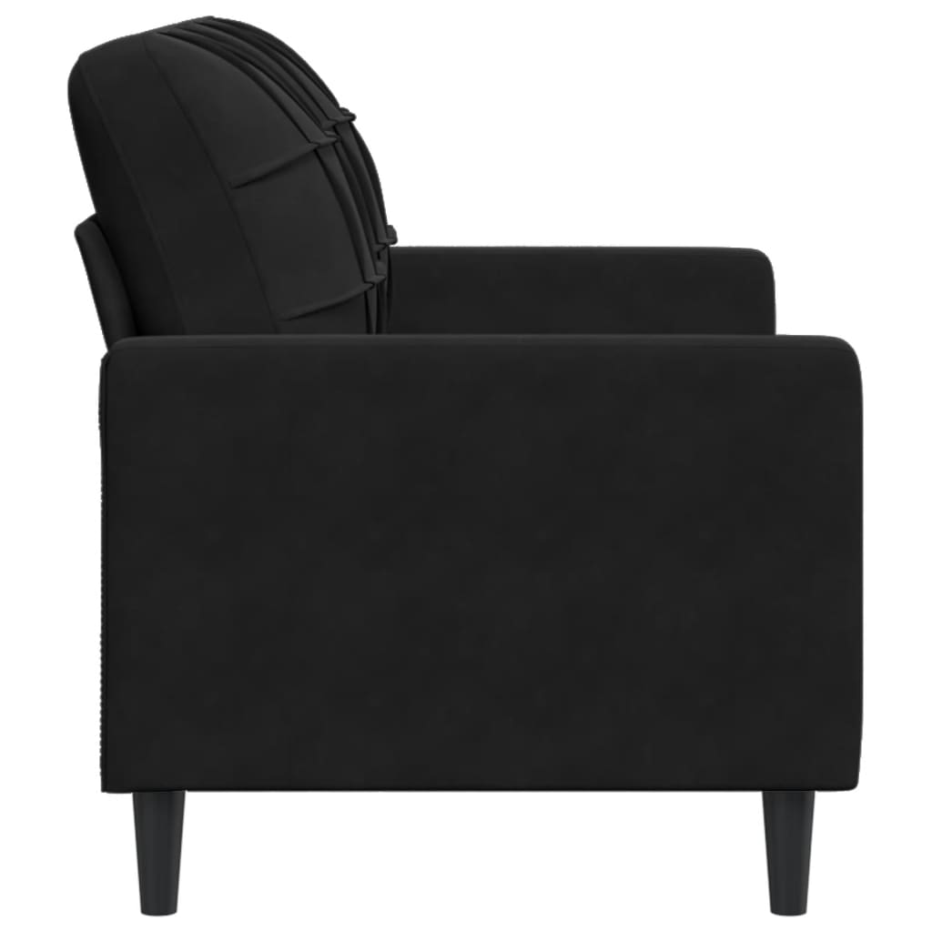 Canapé à 2 places Noir 120 cm Velours - XIOS