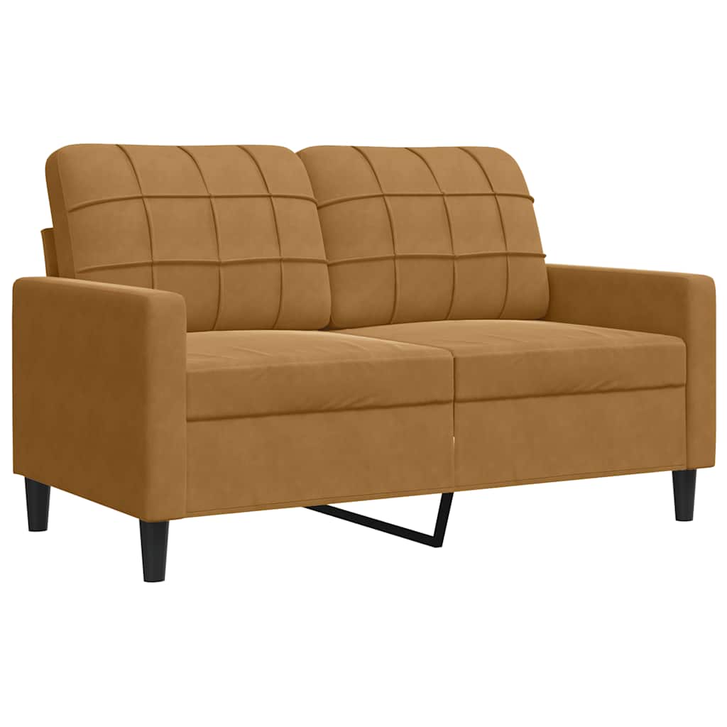 Canapé à 2 places Marron 120 cm Velours - XIOS