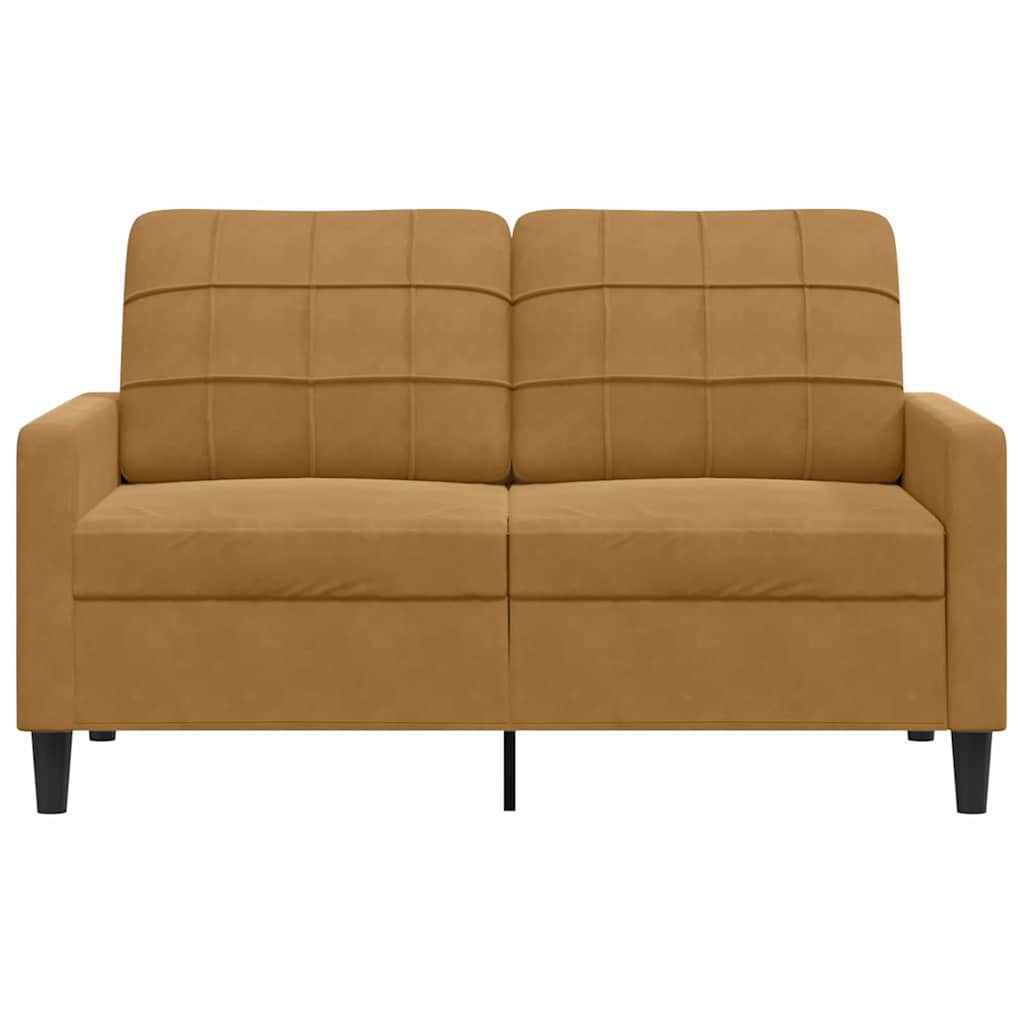 Canapé à 2 places Marron 120 cm Velours - XIOS