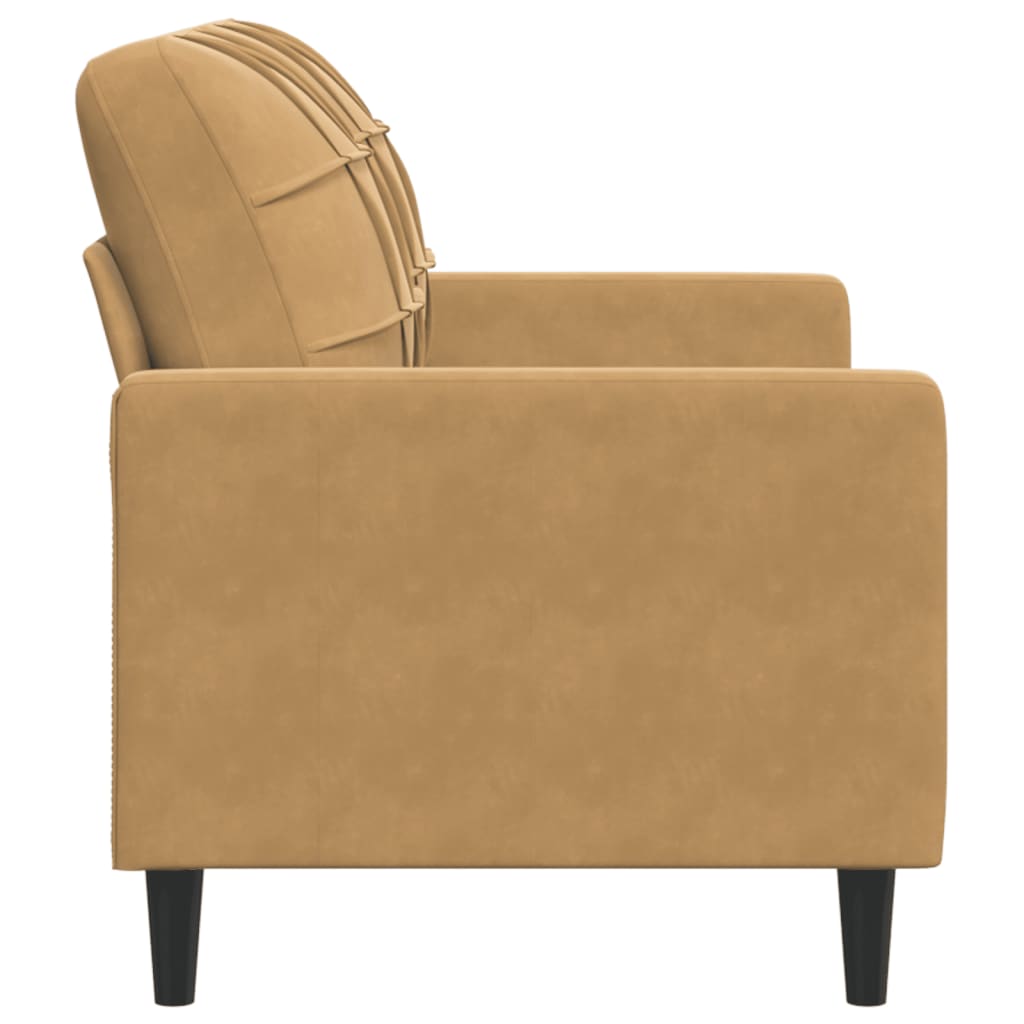 Canapé à 2 places Marron 120 cm Velours - XIOS