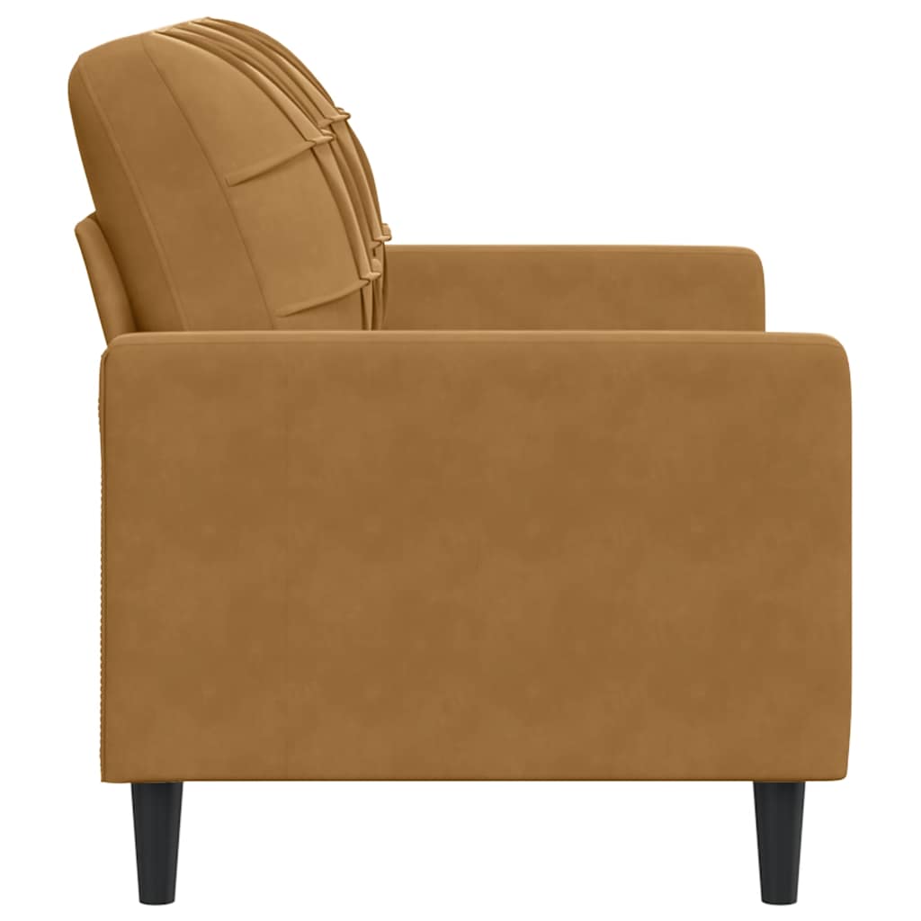 Canapé à 2 places Marron 120 cm Velours - XIOS