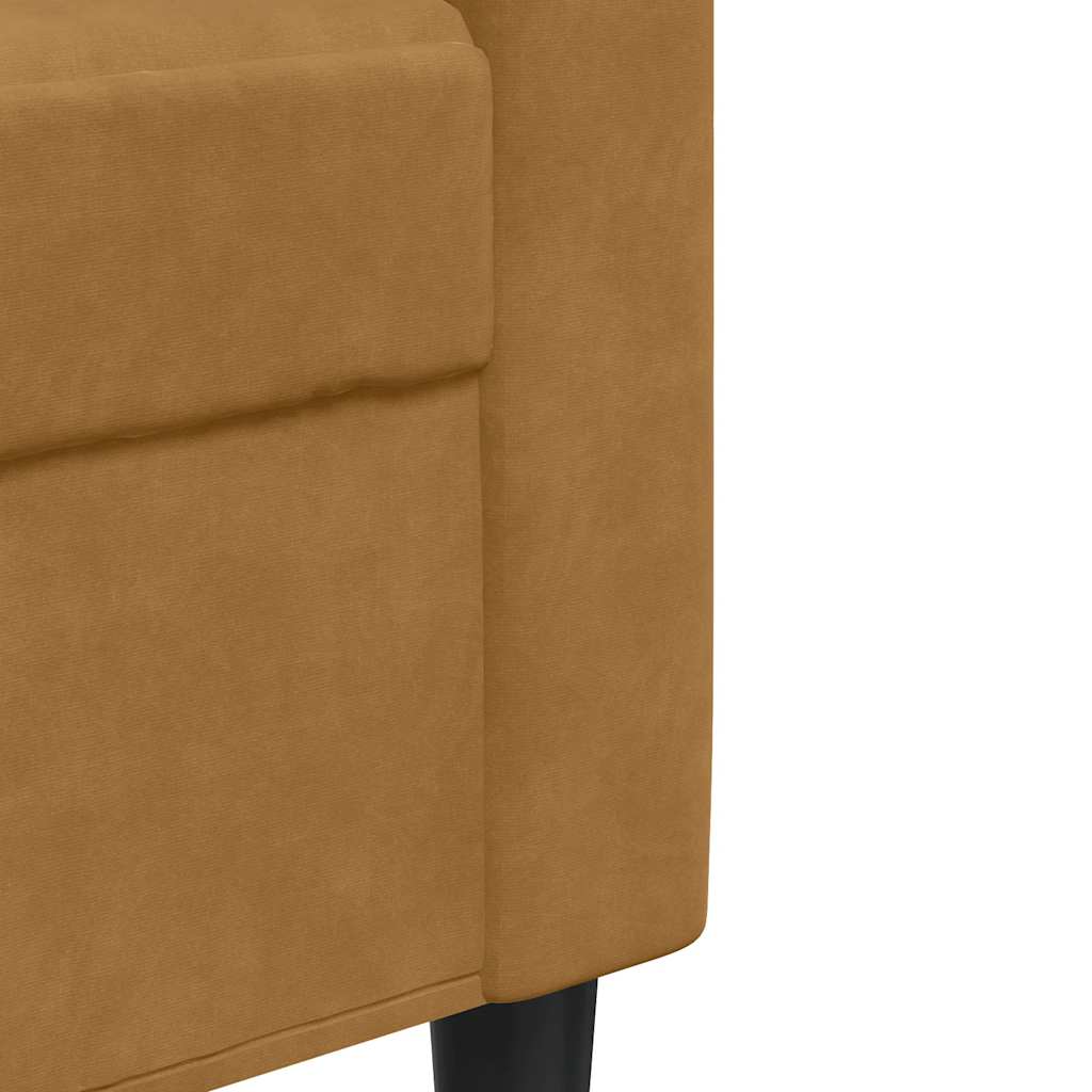 Canapé à 2 places Marron 120 cm Velours - XIOS