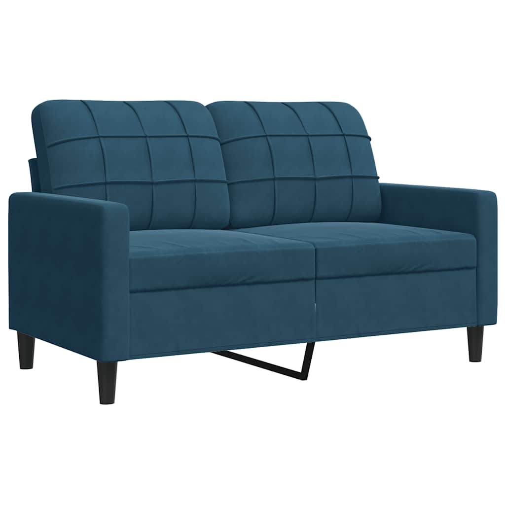 Canapé à 2 places Bleu 120 cm Velours - XIOS